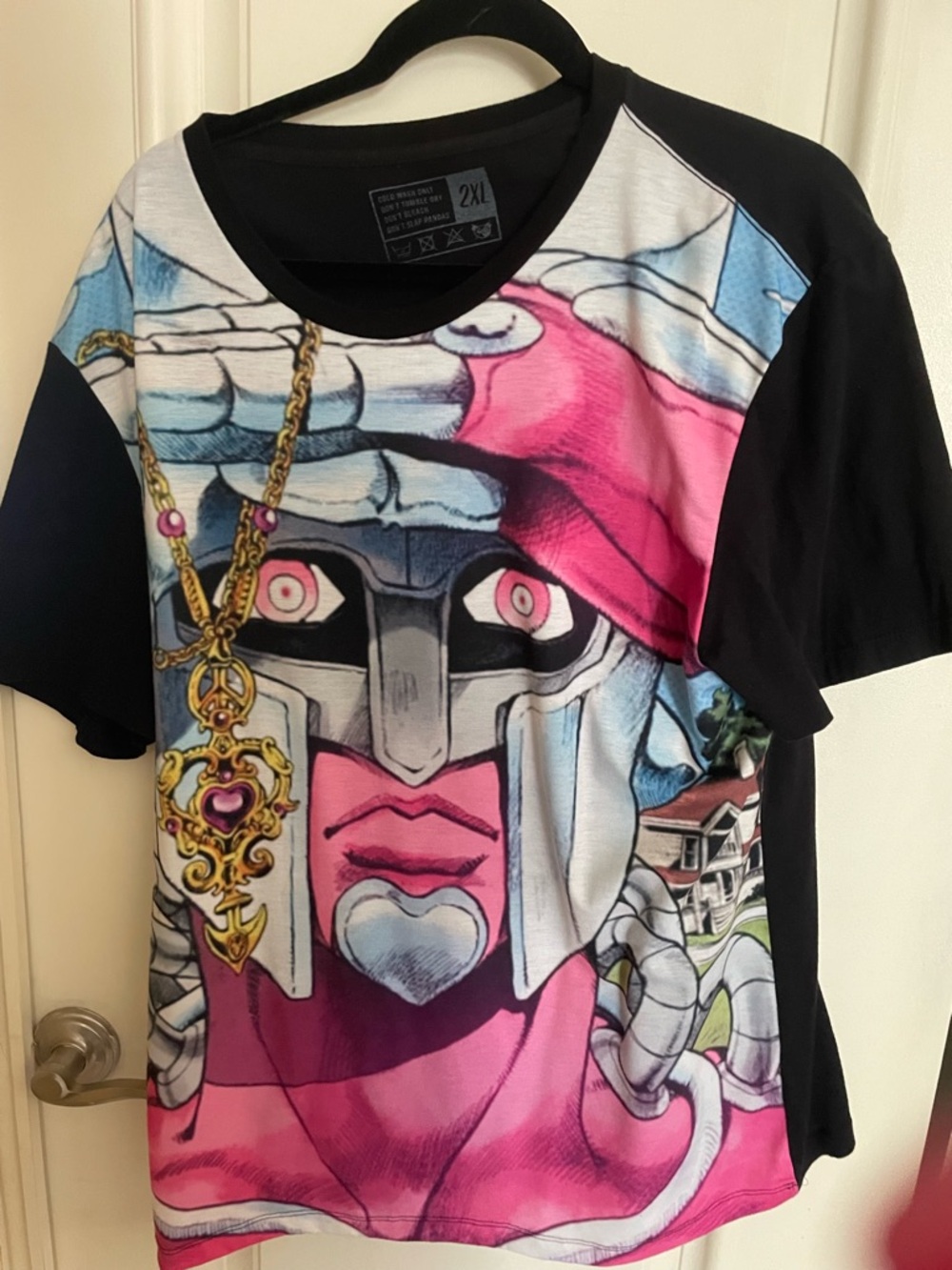 Graphic mens Short Sleeve Tee - Pink & Black